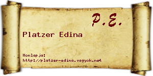 Platzer Edina névjegykártya